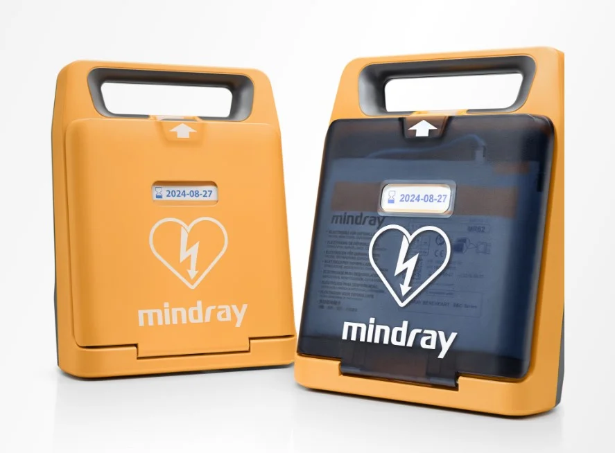 Imagen que muestra dos equipos dea de la marca mindray