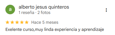 testimonio de alberto quinteros con 5 estrellas