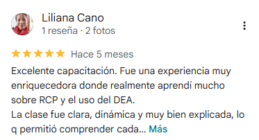 testimonio de liliana cano con 5 estrellas
